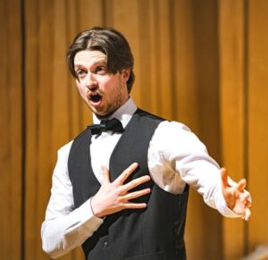 John Rhys Liddington. Baritone and 2026 winner of the Young Welsh Singer of the Year competition